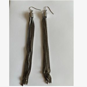 Long Silver Dangly Earrings